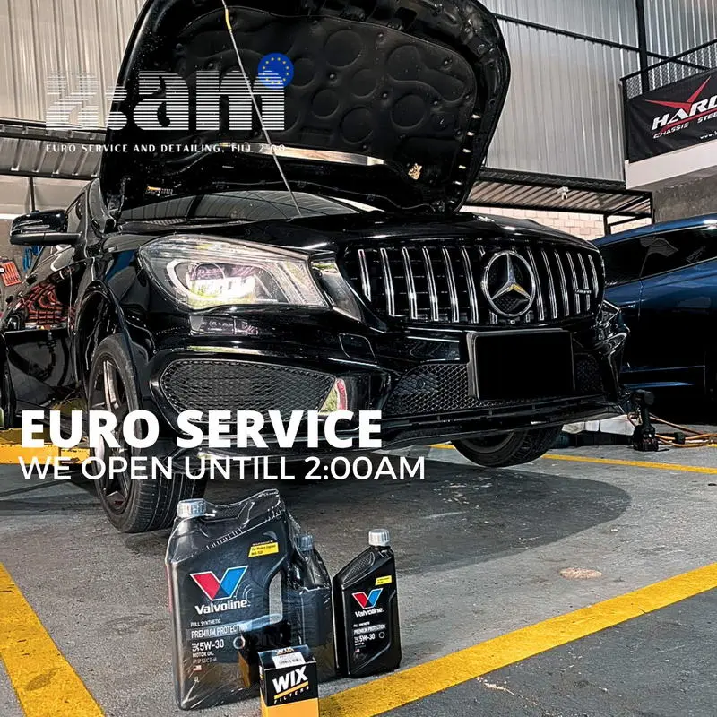 รถเบนซ์จอดตรวจเชคน้ำมันเครื่อง Valvoline