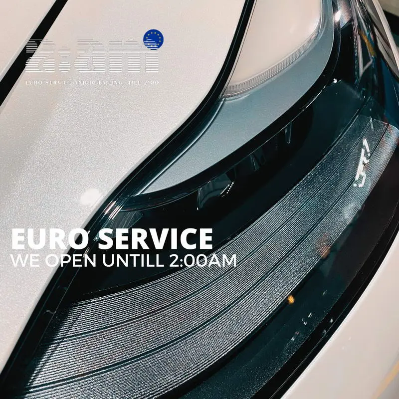 ไฟหน้า Tesla และรายละเอียดตัวรถไฟฟ้าที่เข้ารับบริการ 2AM Euro Service
